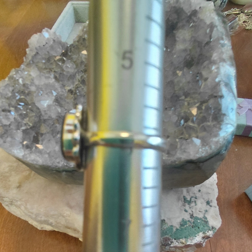 Stunning Australian Opal Silver Ring Size 6 - Picture 15 of 15